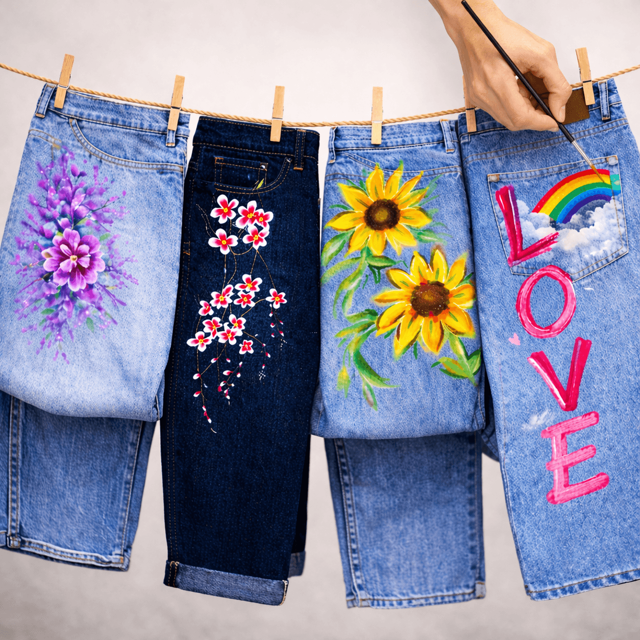Custom painted jeans